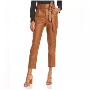 Lucy Paris Faux Leather Paperbag-Waist Pants NWT Size Large and XL